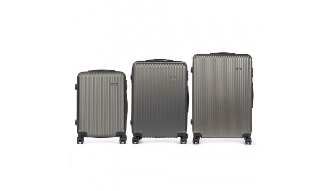 Set of suitcases HT-017D-3 HT-017D-3 Dark grey Stripes 3 Pieces