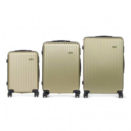 Set of suitcases HT-017N-3 HT-017N-3 Green Stripes 3 Pieces