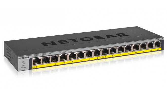 Lüliti Netgear GS116LP-100EUS Must RJ-45 x 16