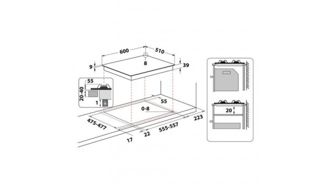 Whirlpool GMT 6422 AN Anthracite Built-in 59 cm Gas 4 zone(s)