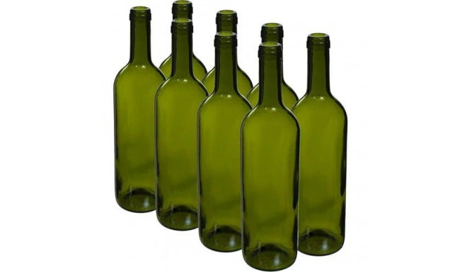 BOTTLE GLASS 0.75L SET OLIV NO CAP 8PCS