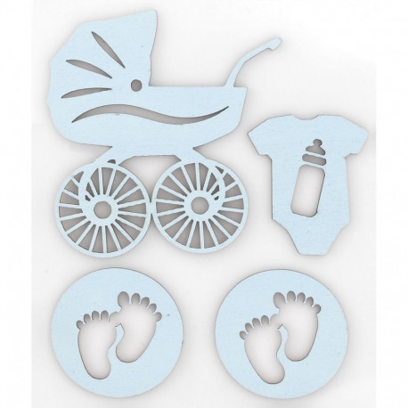 Puidust ornamendid BABY sinine