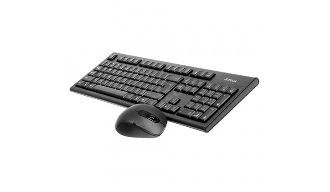 A4Tech 7100N desktop keyboard Mouse included RF Wireless QWERTY English Black