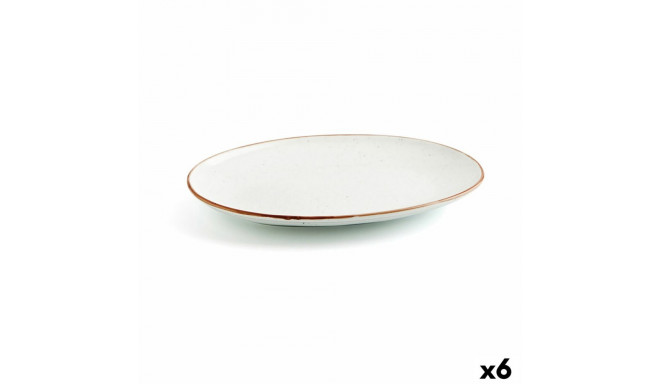 Pasniegšanas Plate Ariane Terra Ovāls Keramika Bēšs (Ø 32 cm) (6 gb.)