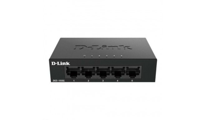 Lauaarvuti Võrgulüliti D-Link DGS-105GL 5xGB Plug&Play Must