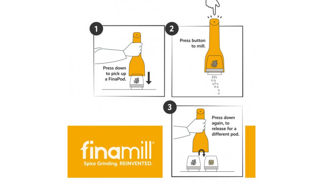FINAMILL Rechargeable grinder with two FINAPOD Pro Plus pods, sangria