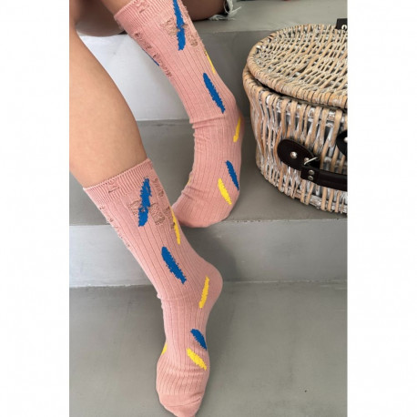 SOKISAHTEL TREVISO heleroosad katkised sokid 444