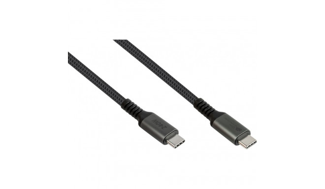 "GoodConnections USB-C 2.0 (ST-ST) 2m Anschlusskabel Textilmantel 240W Anthrazit"