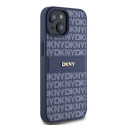 DKNY case for iPhone 15 6,1" DKHCP15SPRTHSLB blue HC PU repeat texture pattern w tonal stripe
