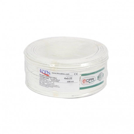 Signalisatsioonikaabel 4x0,22mm LSZH CPR Cca s1a,d0,a1, 100m/rull, valge