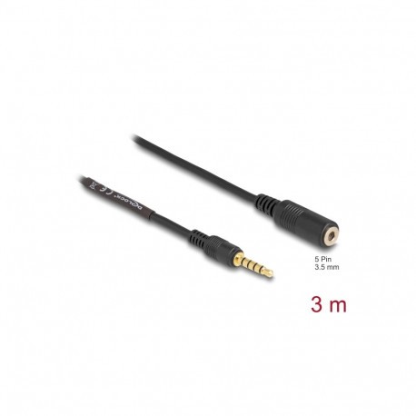 3.5mm pikenduskaabel 3.0m, 5pin, must