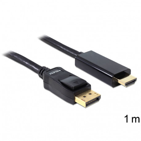 Displayport - HDMI kaabel 1.0m, must (sign suund DP>HDMI)