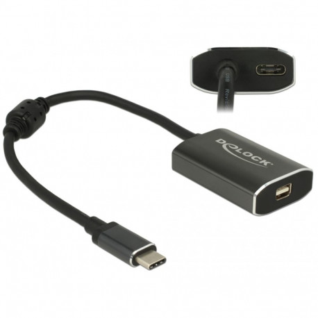 Delock Adapter USB Type-C™ male > mini Displayport female (DP Alt Mode) 4K 60 Hz with PD function