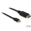 Mini DisplayPort - DisplayPort kaabel 3.0m, must, 4K@60Hz