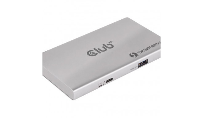 CLUB 3D Thunderbolt 4 kaasaskantav 5-ühes jaotur nutika toitega 3x Thunderbolt 4 + 1x USB Gen2 1x DC