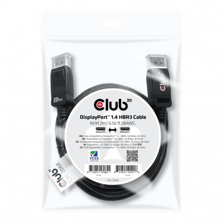 CLUB3D DP 1.4 HBR3 CABLE 2M