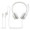 LOGITECH H390 Headset on-ear wired USB-A off-white