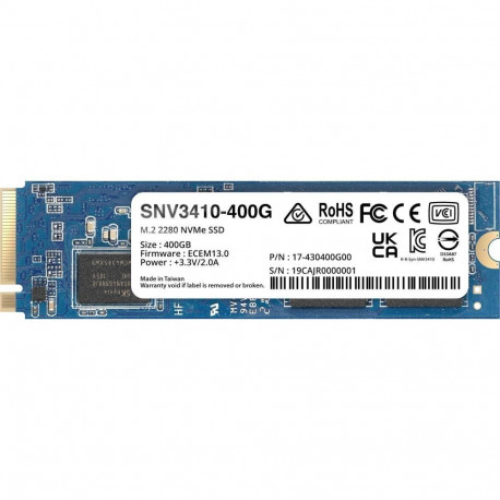SSD|SYNOLOGY|SNV3400|400GB|M.2|PCIE|NVMe|Write speed 750 MBytes/sec|Read speed 3000 MBytes/sec|TBW 4