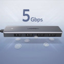 Ugreen USB Type C HUB - 4x USB 3.2 Gen 1 with USB-C power port gray (CM219 70336)
