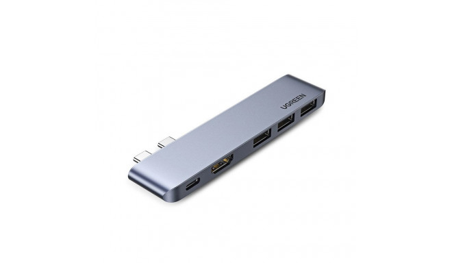 HUB Ugreen 60559 2x USB-C / USB-C PD (Thunderbolt 3, 100W, 4K 60 Hz, 10 Gbps) / HDMI 4K 30 Hz / 3x U