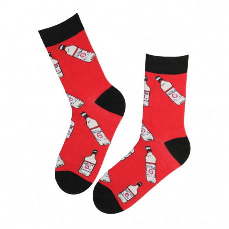 SOKISAHTEL MATEO punased viskipudelitega puuvillased sokid 446