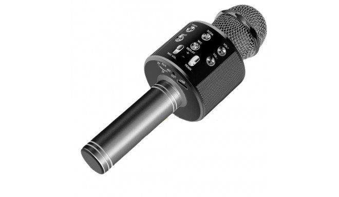 RoGer Bluetooth Microphone Karaoke With Build In Speaker / 2x 5W / Aux / USB / MicroSD / Black