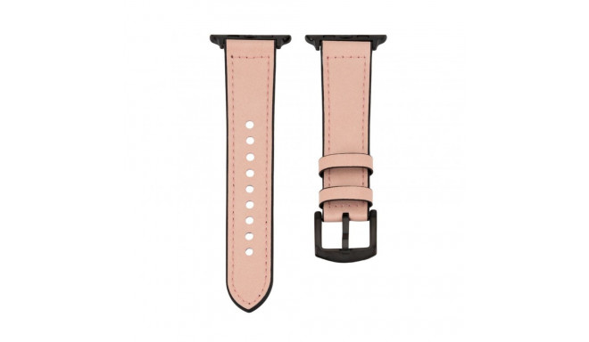 Connect Watch 42/44/45mm Silicone patch Leather Watch Strap (132mm M/L) Pink Sand