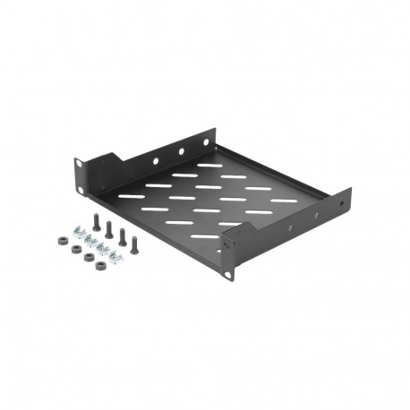 Digitus DN-10-TRAY-2-B 1U fikseeritud riiul, must, kandevõime 25 kg, ideaalne mitte-254 mm (10") sea