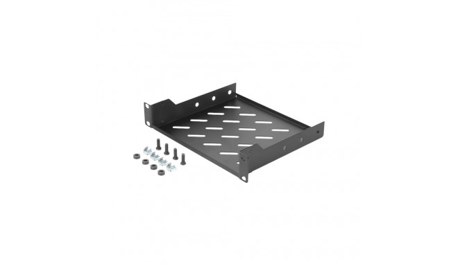 Digitus DN-10-TRAY-2-B 1U fikseeritud riiul, must, kandevõime 25 kg, ideaalne mitte-254 mm (10") sea