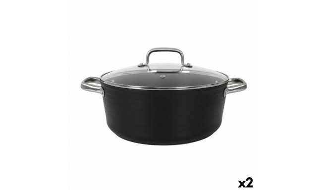 Kastrul klaasist kaanega Quttin Spiral Ø 28 cm duralumiinium (2 Ühikut)