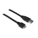 Alcasa USB A - USB Micro B, m - m, 0.5m USB cable USB 3.2 Gen 1 (3.1 Gen 1) Micro-USB B Black