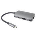 PremiumCord USB-C na HDMI + RJ45 + PD adapter, Aluminium Shell