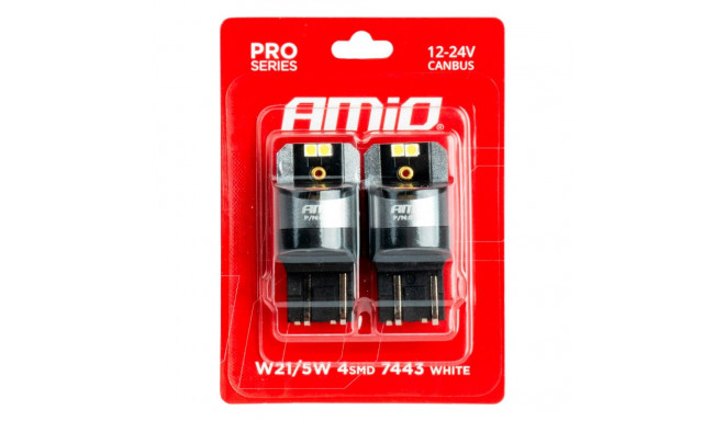 Led pirn 2tk canbus W21/5W 4X3030SMD valge 12/24V
