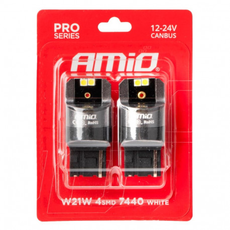 Led pirnid 2tk canbus W21W 4X3030SMD valge 12/24V