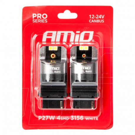 Led pirnid 2tk canbus P27W 4X3030 SMD valge 12/24V