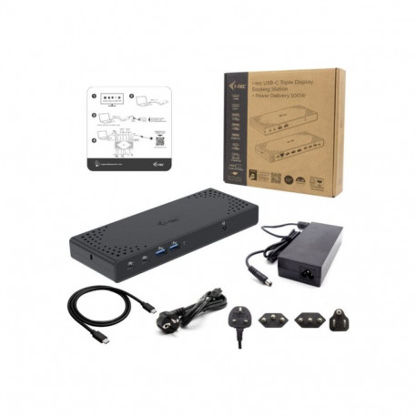 I-TEC USB-C kolmik-ekraan DS Gen2 2xDP 1xHDMI 1xGLAN 1xUSB 3.2 Gen2 2xUSB 3.2 Gen1 2xUSB-C Gen2 2xUS