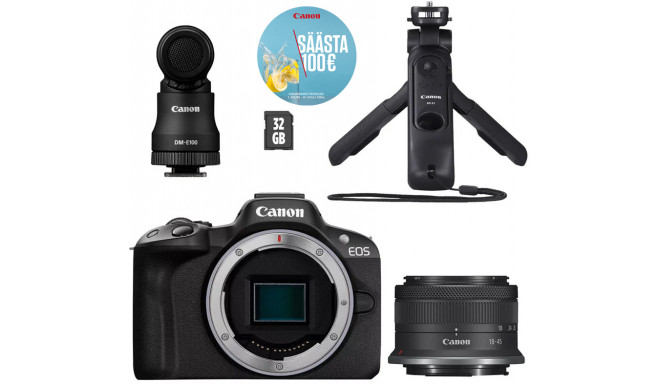 Canon EOS R50 + 18-45mm Creator Kit, black