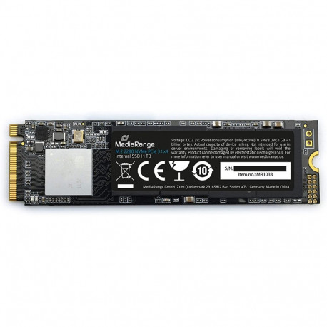 MediaRange MR1033 1TB, SSD (black, PCie 3.1 x4 (20Gb/s), NVMe, M.2 2280, internal)