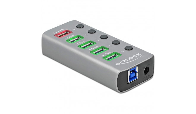 DeLOCK USB 3.2 Gen1 Hub + 4Po + 1SLK + ST + BE - 63262