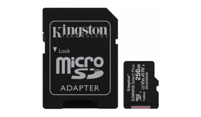 Kingston Canvas Select Plus 256GB MicroSDXC + SD Adapter