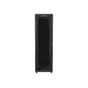 RACK CABINET 19" FREE-STANDING 42U/600X600 (FLAT PACK) WITH GLASS DOOR LCD BLACK LANBERG V2