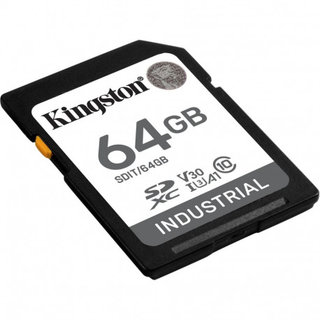 Tööstuslik SDXC mälukaart 64GB UHS-I U3 Class 10 V30 A1, must
