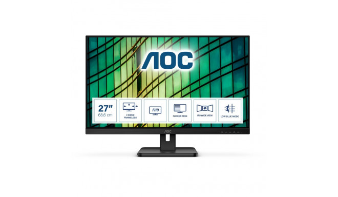 "68,6cm/27'' (1920x1020) AOC 27E2QAE 16:9 4ms HDMI VGA DisplayPort VESA Speaker Full HD Black"