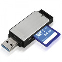 Hama mälukaardilugeja SD/microSD USB 3.0, hõbedane