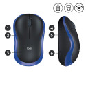 Pelė LOGITECH M185, bevielė, mėlyna