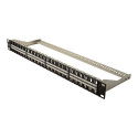 DIGITUS patch panel Case 1U for keystone module 48-Port 19Inch black RAL 9005