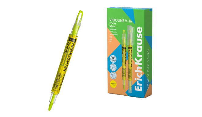 Double-ended text marker ERICH KRAUSE Visioline V-16 Zoom Neon yellow