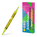 Double-ended text marker ERICH KRAUSE Visioline V-16 Brush Neon yellow