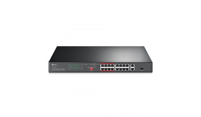 TP-Link 16-porti 10/100 Mbps + 2-porti gigabitine rackmount PoE lüliti 16-porti PoE+