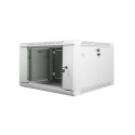 Lanberg wall-mounted installation rack cabinet 19'' 6U 600x600mm gray (glass door)